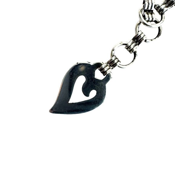 Brighton Bali Hai Silver Braided Swirl Hook Heart Charm Chain Belt size Small main image 9